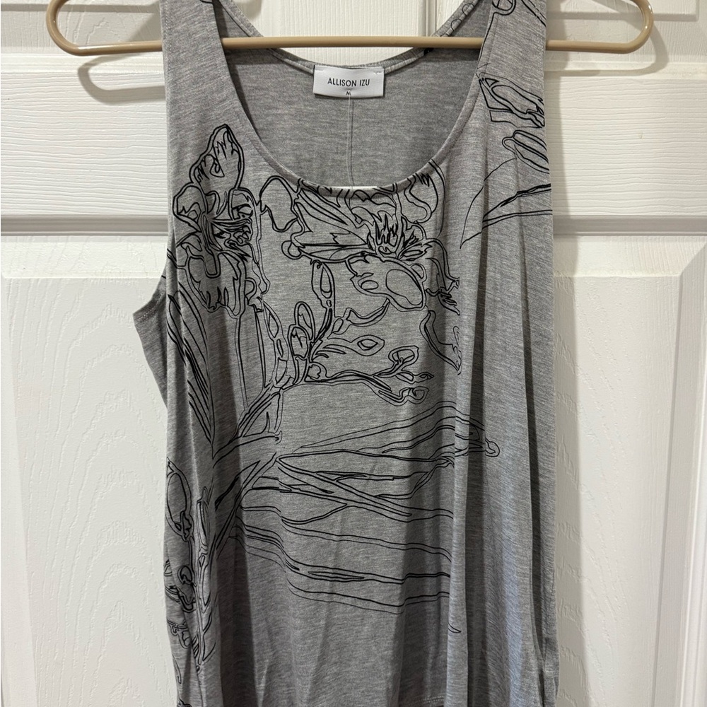 Allison Izu Gray Graphic Tank Top